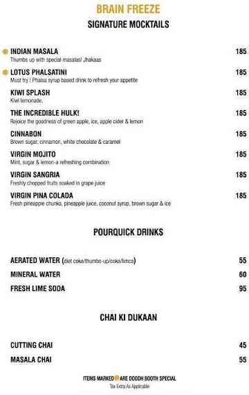 Doodh Booth menu 