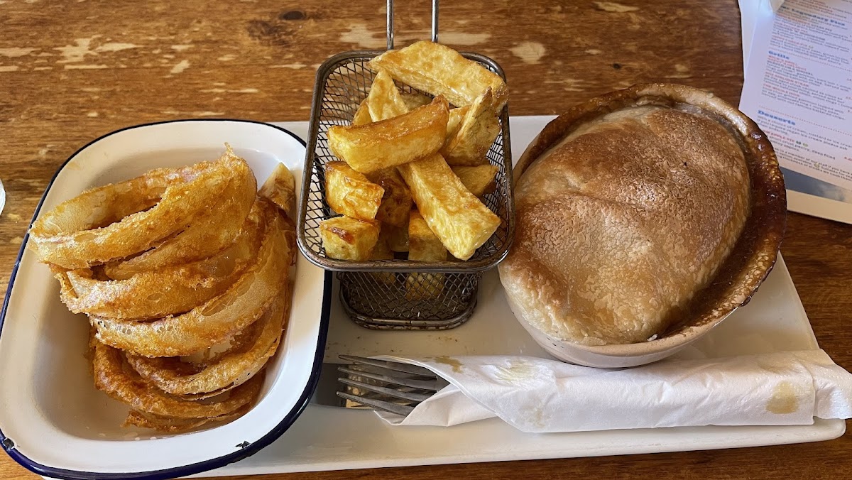 GF pie, chips and onion rings!