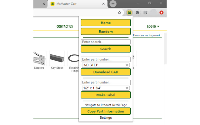 McMaster-Carr Extension