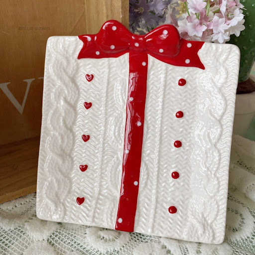 Title 7, Bowknot Candy Square Cake Plate Serve your swee...
