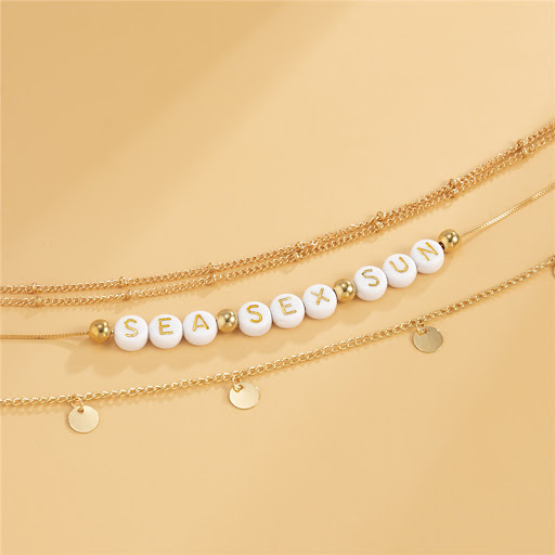 Title 4, Beach Ins Letter Sequins Tassel Suit Anklet for...