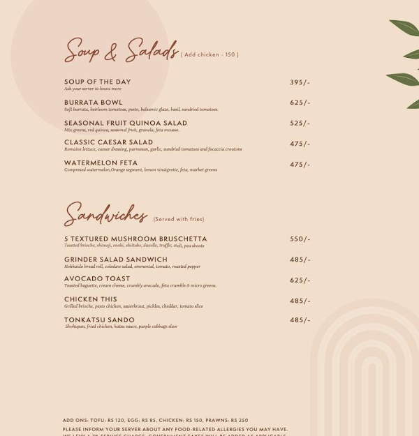 Butt Restaurant menu 