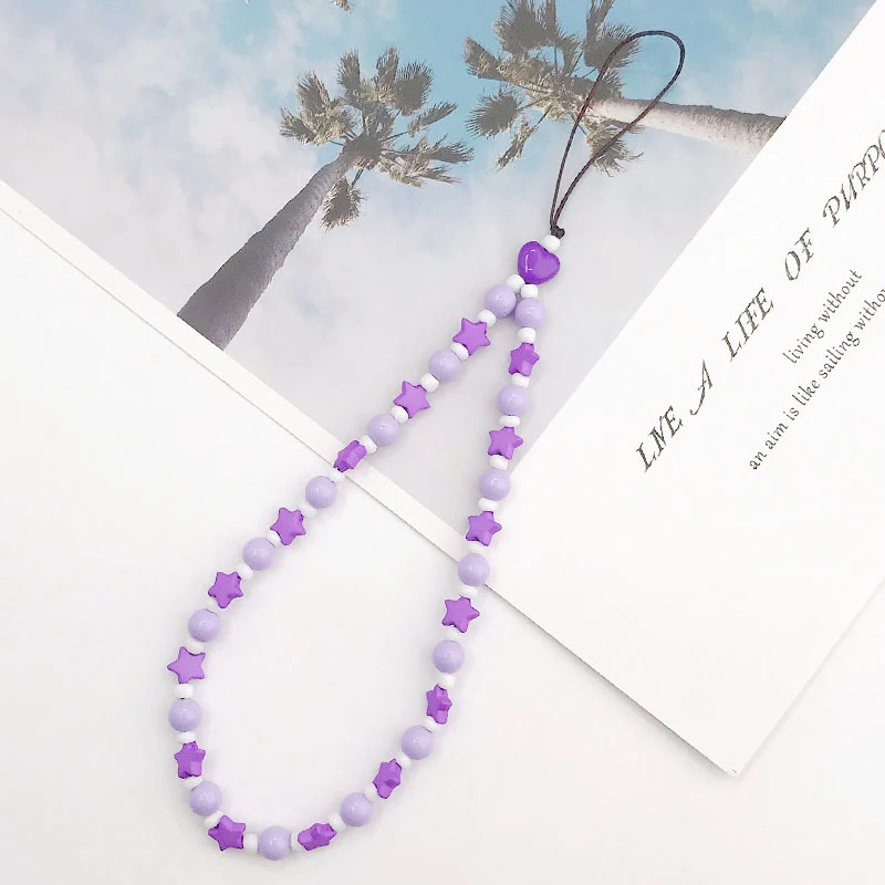 Étoile en plastique à cinq branches DIY, pendentif de téléphone portable fait main avec perles, parfait pour loisirs créatifs et personnalisation.