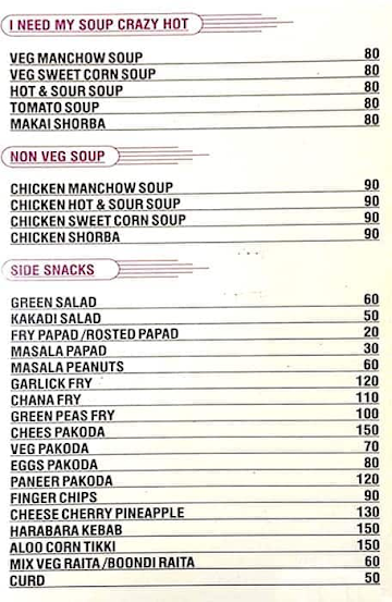 Hotel Sangram Bar And Family Restaurant menu 