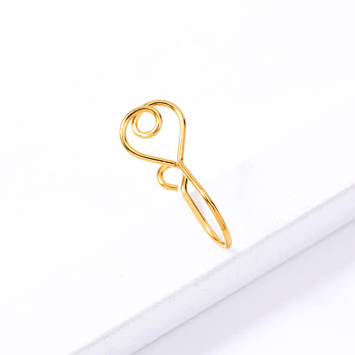 Title 1, Handmade retro U-shaped gold nose ring for wome...