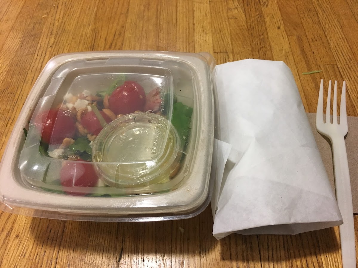 The sandwich-salad combo. Fork is for size reference. $12 and change for this “meal.”