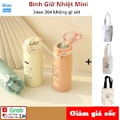 Bình Giữ Nhiệt Dễ Thương Có Ống Hút Dung Tích 500Ml, Dễ Thương Ly Cốc Giữ Nhiệt Tặng Kèm Sticker Và Dây