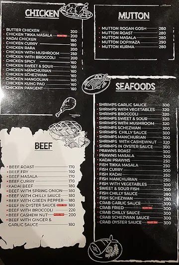 The Salt Restaurant menu 