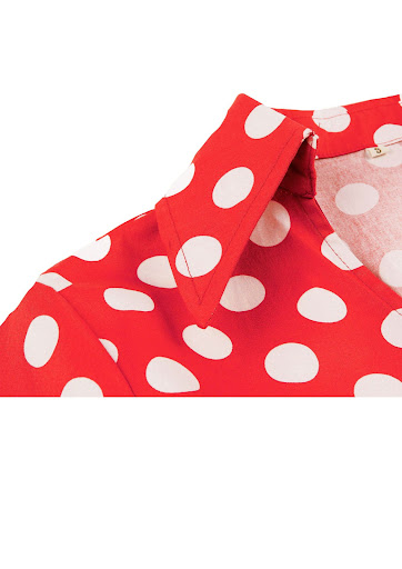 Title 6, Retro Dots Lace-up Swing Dress
