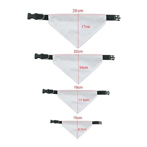 10pcs/set Pet Scarf Dog Bandana Blank For Sublimation INK Photo Print Heat Press Printing Transfer Dog Collar Ties in 4 