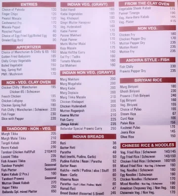 Bhagini menu 