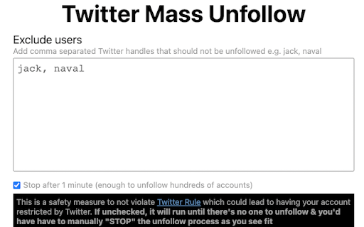 Twitter Mass Unfollow