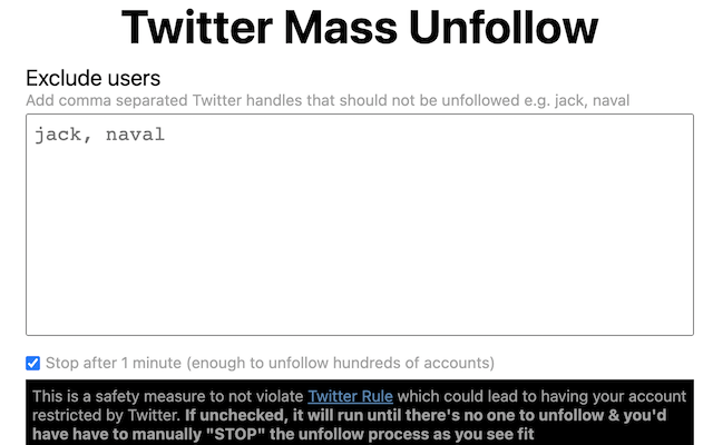 Twitter Mass Unfollow Preview image 1