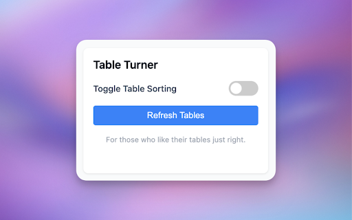 Table Turner - Easily Sort Tables