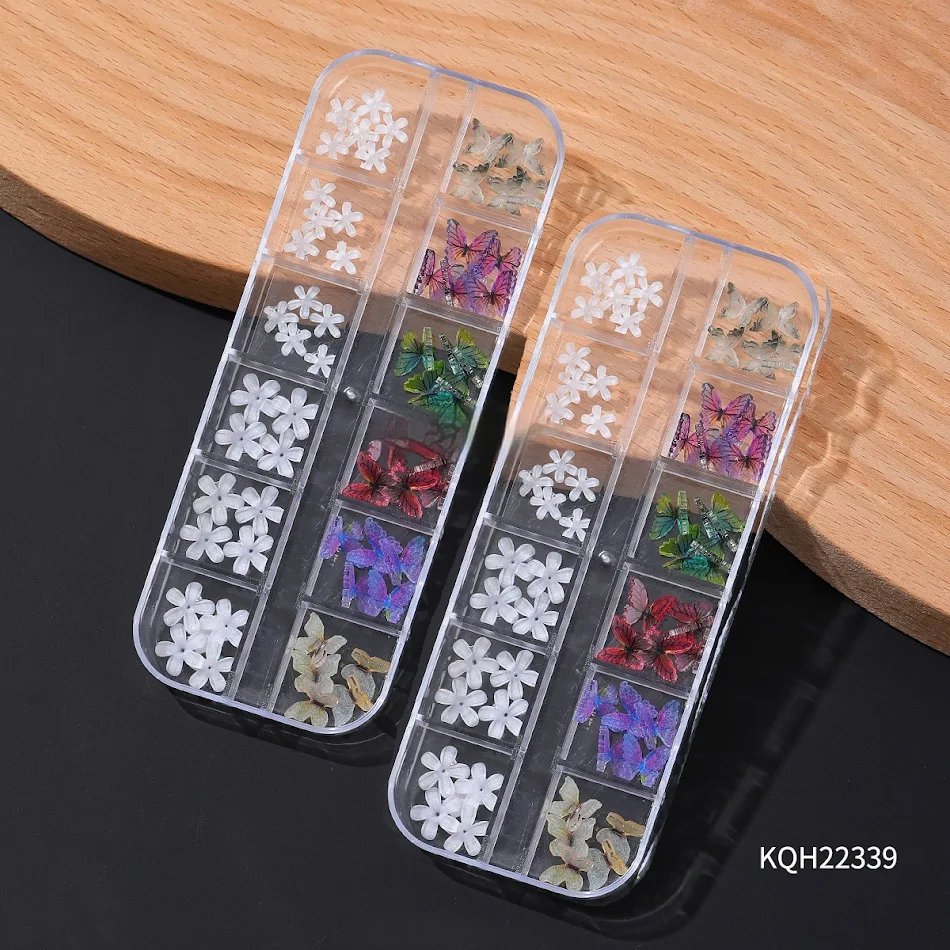 Resin bloem vlinder glas manicure diamant decoratie. Versier je nagels met deze schitterende en unieke decoraties voor een perfecte manicure.