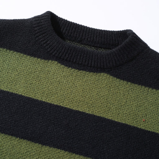 Title 4, Mens Contrast Color Striped Autumn Winter Loos...