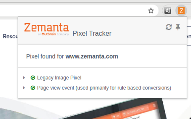 Zemanta Pixel Helper Preview image 0