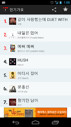 韓国の流行歌チャート Androidアプリ Applion
