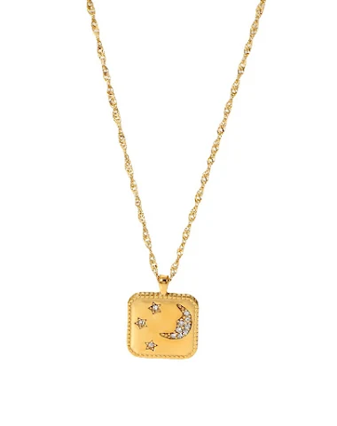 Titanium Stalen Ketting 18K Gouden - 1