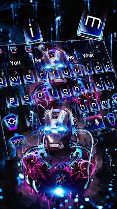 Neon Iron Hero Robot Keyboard Themeのおすすめ画像2