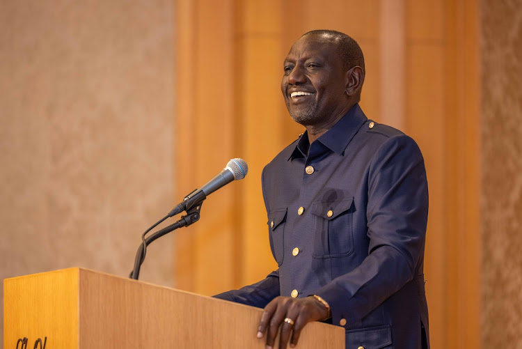 President William Ruto addressing Kenyan diaspora in Tokyo, Japan on Februar 7, 2024