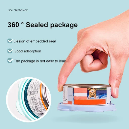 In 1 Reusable Silicone Dog Cat Canned Lid Portable Food Sealer Spoon Pet Food Cover Fresh Tin Cover Cans Pet Accessories