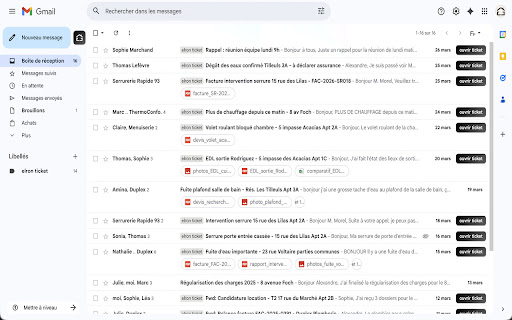 Elron — Tickets gestion locative dans Gmail screenshot 1