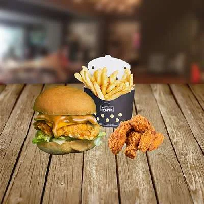 Knight Zinger Burger+French Fries+2 Wings