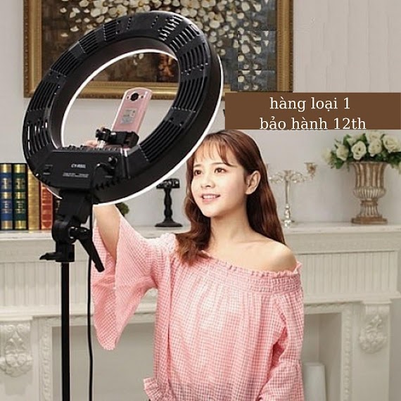 Đèn Livestream Chiếu Sáng, Chụp Hình, Makeup Size 26Cm Có Điều Khiển Kèm Kẹp Điện Thoại