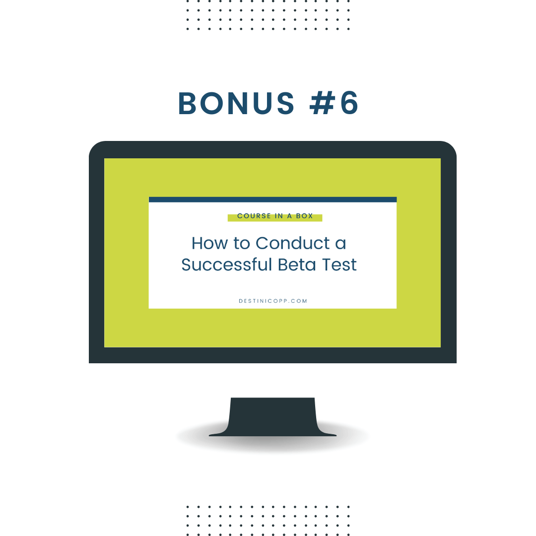 Course in a Box Bonus How to Conduct a Successful Beta Test