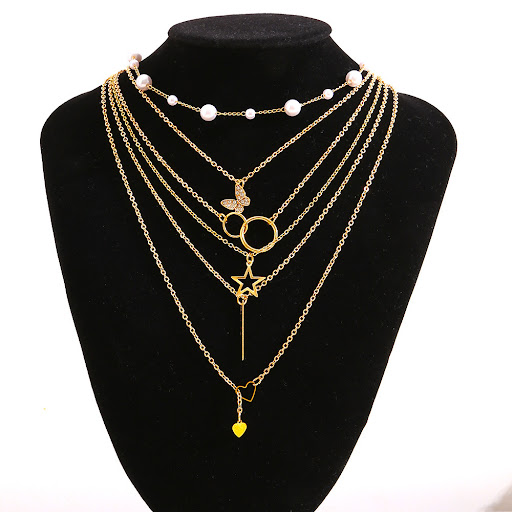 Title 3, Niche Five-pointed Star Ins Vintage Pearl Neckl...