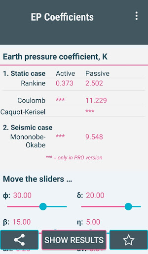 Retaining Wall Design- Soil Coefficient CALCULATOR