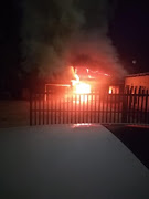 ANC building was being burnt by community members.