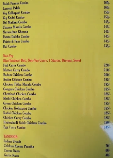 Kushal 's Kitchen menu 