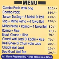 Punjabi Rasoi menu 1