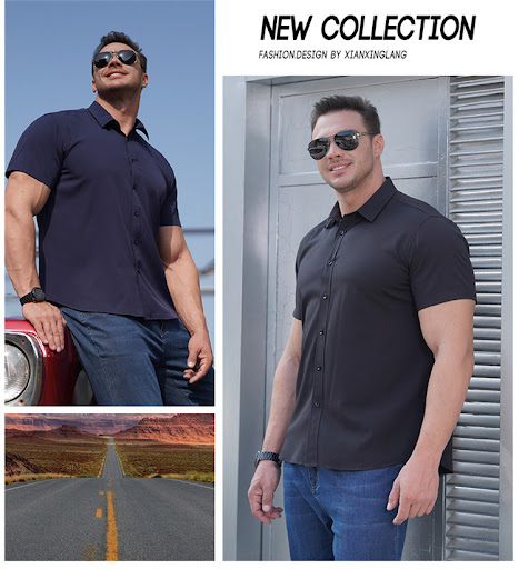 Title 8, Plus Size Mens Short Sleeve Shirt, designed fo...