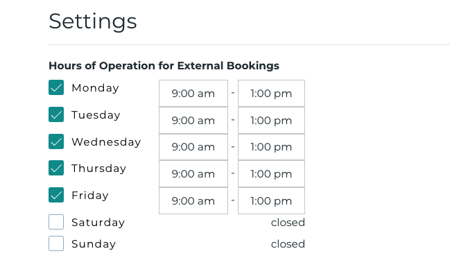 Settings to rent your coworking space to external groups