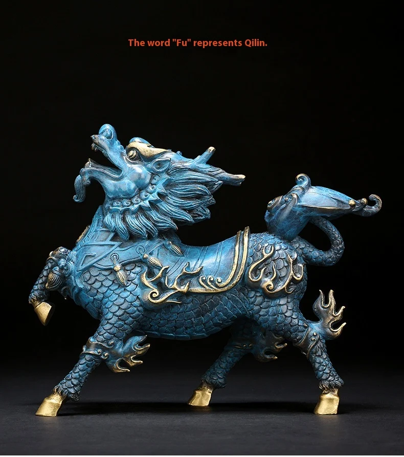 Title 3, Ornements Kirin de Feu Style Cuivre en gros du...