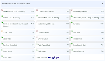 New Kadhai Express menu 