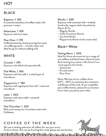 Blue Tokai Coffee Roasters menu 