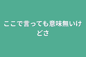 ここで言っても意味無いけどさ