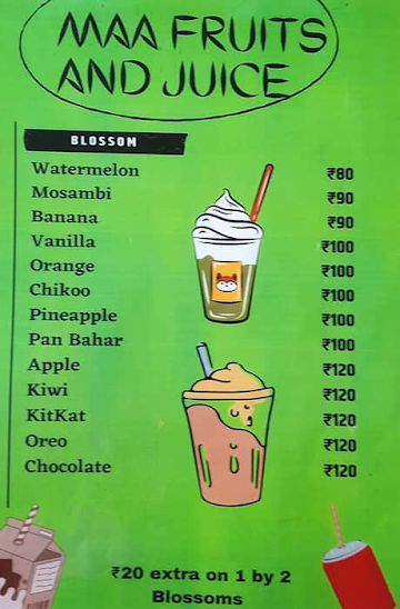 Maa Fruits And Juice Shop menu 