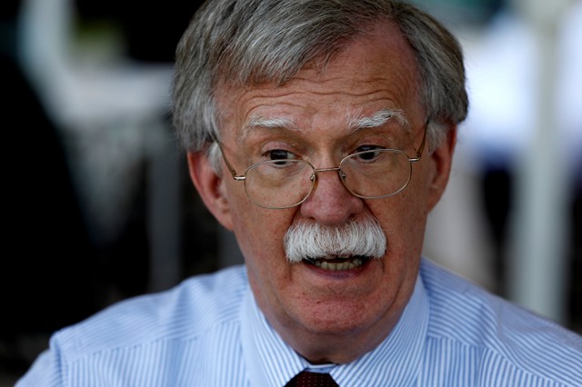 US National Security Advisor John Bolton speaks during an interview with Reuters in Jerusalem August 21, 2018.