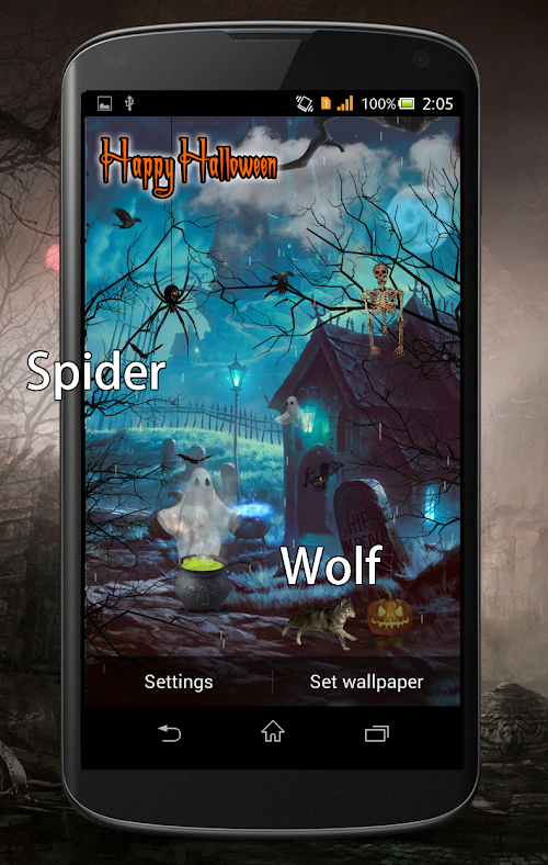 Android application Full version Halloween LWP Pro screenshort