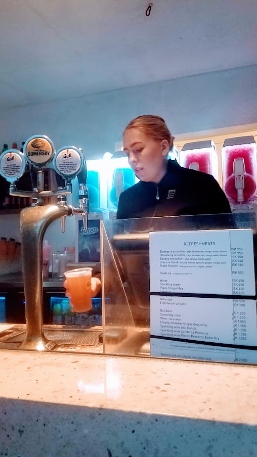 Blue Lagoon Drinks at the Bar include alcoholic and non-alcoholic beverages, Iceland