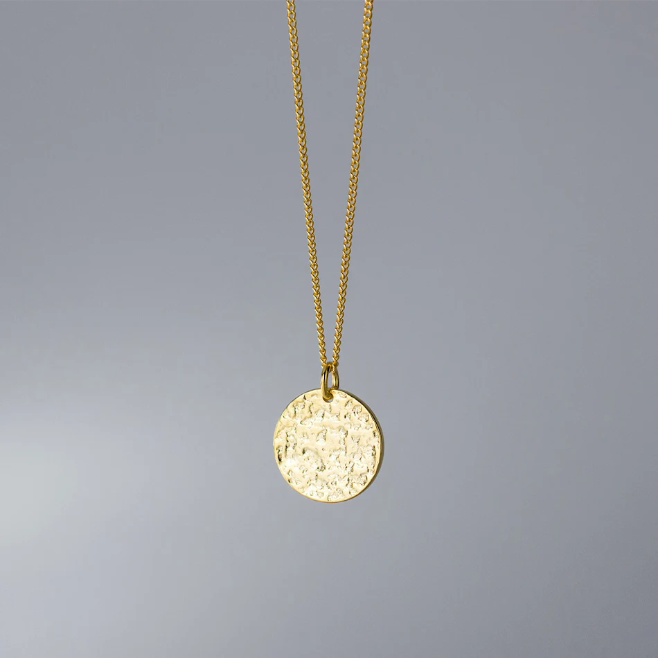 S925 Zilveren dames ketting, rond, eenvoudig, geometrisch, concave-convex. Minimalistisch design voor dagelijks gebruik.