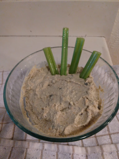 Artichoke/green olive hummus. Very addicting!