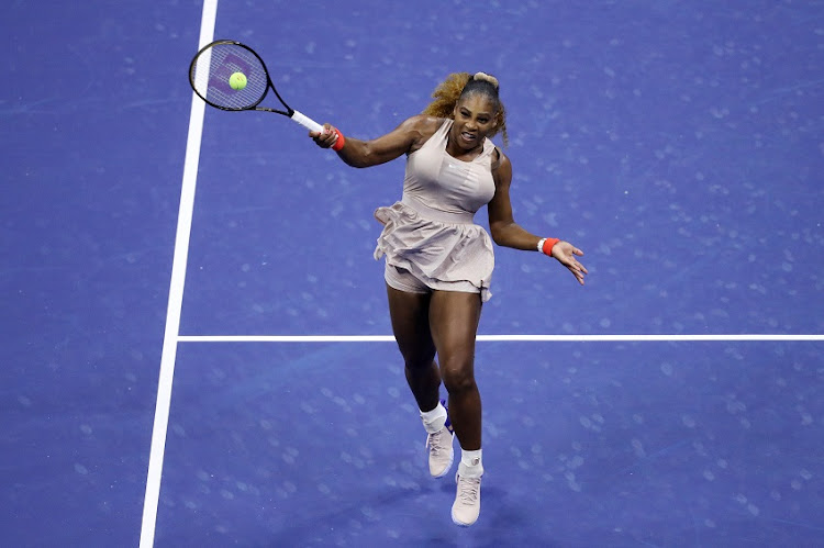 Serena Williams of the United States returns a volley during her Women’s Singles second round match against Margarita Gasparyan of Russia at the 2020 US Open on September 3, 2020 in the Queens borough of New York City.