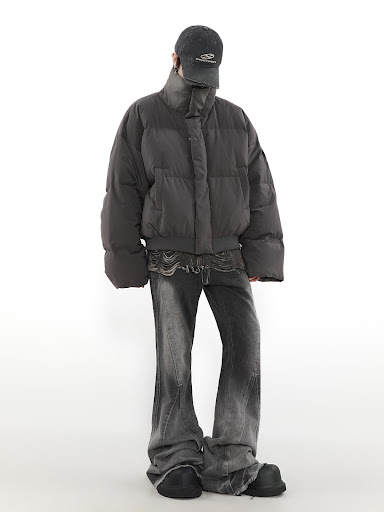 Title 3, Thickening Stand Collar Short Down Jacket Coupl...