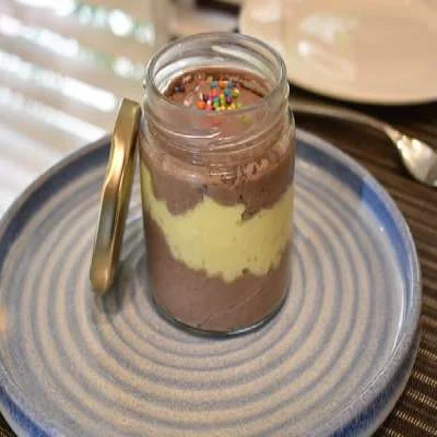 Indian Rasmalai & Chocolate Mousse Cake Jar